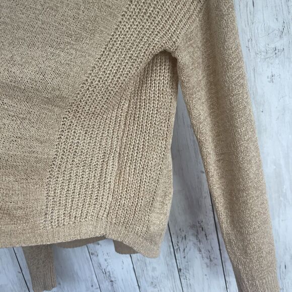 Sunland 17 Top Womens Medium Brown Tan Open Knit Sweater Coastal Beachy - Picture 5 of 9